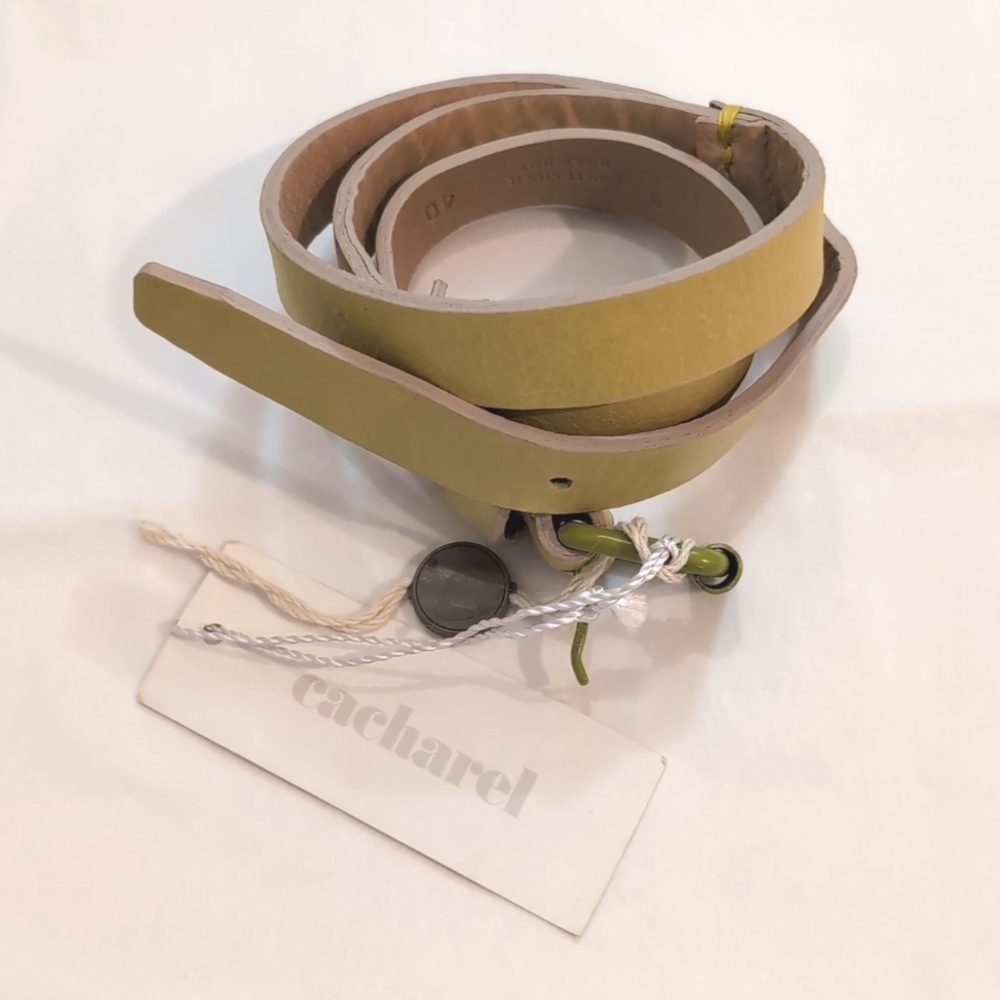 Cacharel Leather Belt Colorblock Size 40 nwt